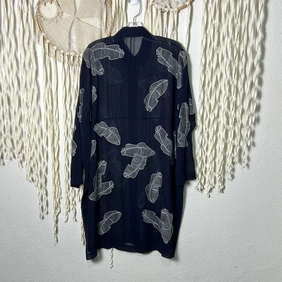 Lafayette 148 New York Kyrie Navy Sheer Silk Georgette Shirt Small
